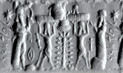 Assyrian cylinder seal with Tree of Life