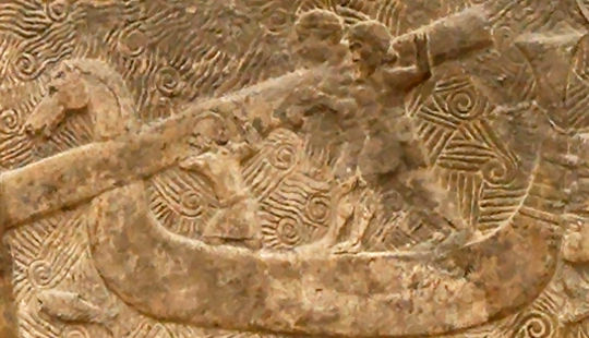 Phoenician ships with horse-head prows from Dur Sharrukin frieze